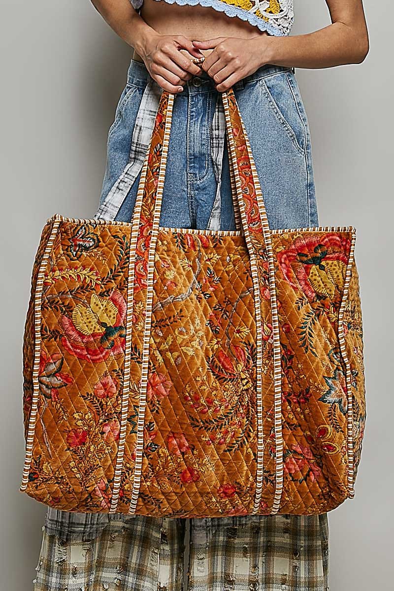 Mercantile Quilted Velvet Tote - Westly