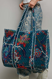 Mercantile Quilted Velvet Tote - Westly