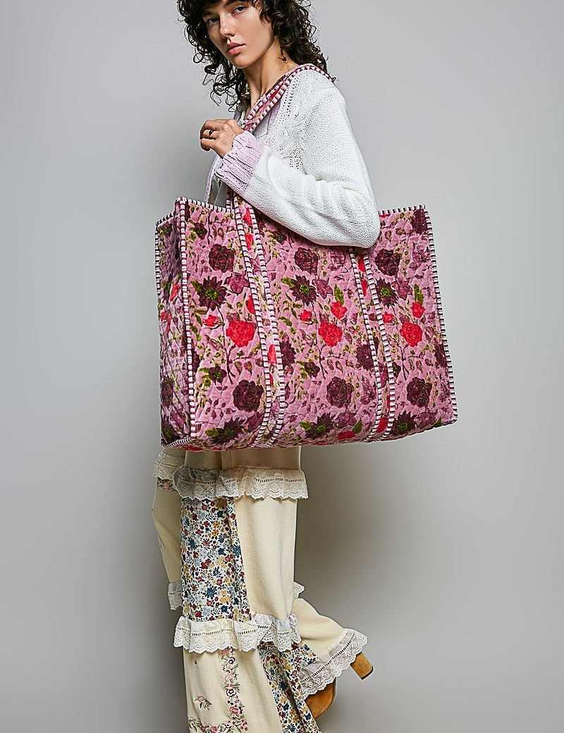 Mercantile Quilted Velvet Tote - Westly