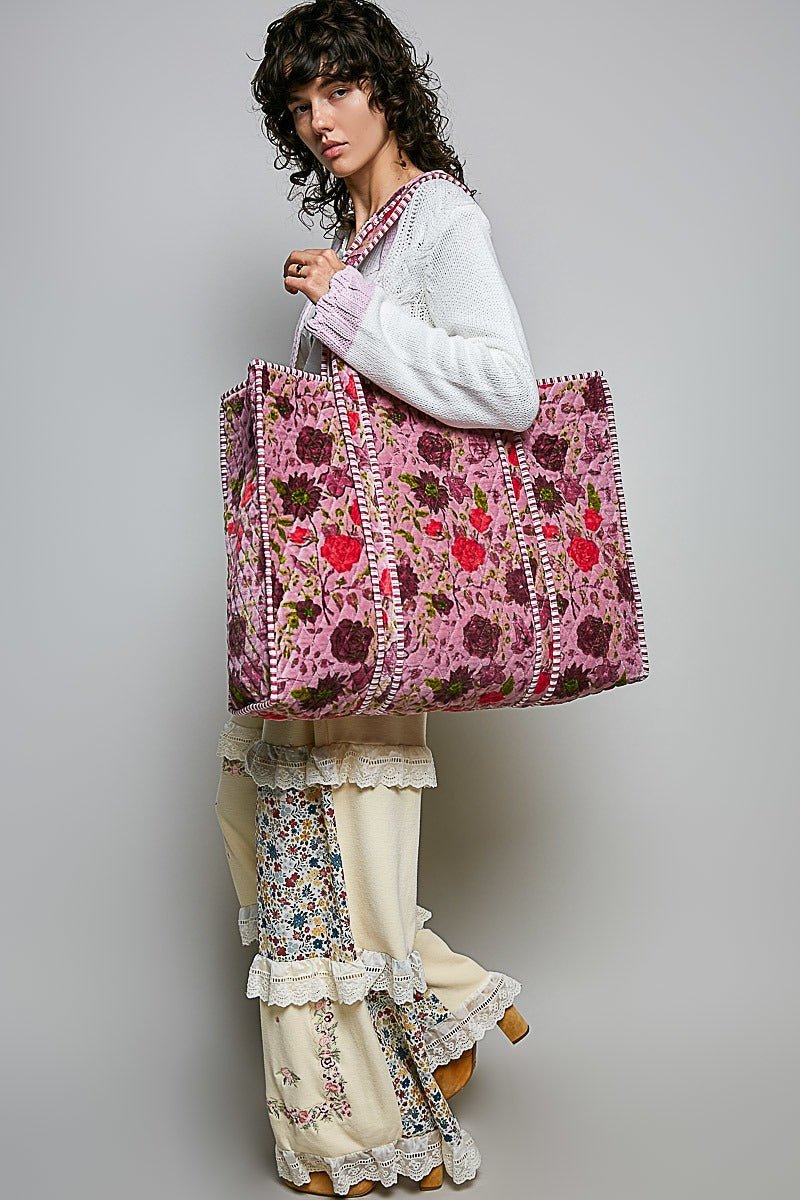 Mercantile Quilted Velvet Tote - Westly