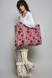 Mercantile Quilted Velvet Tote - Westly