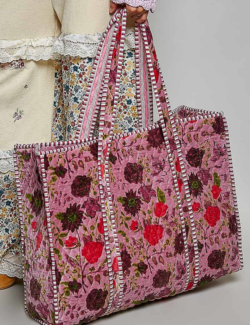 Mercantile Quilted Velvet Tote - Westly