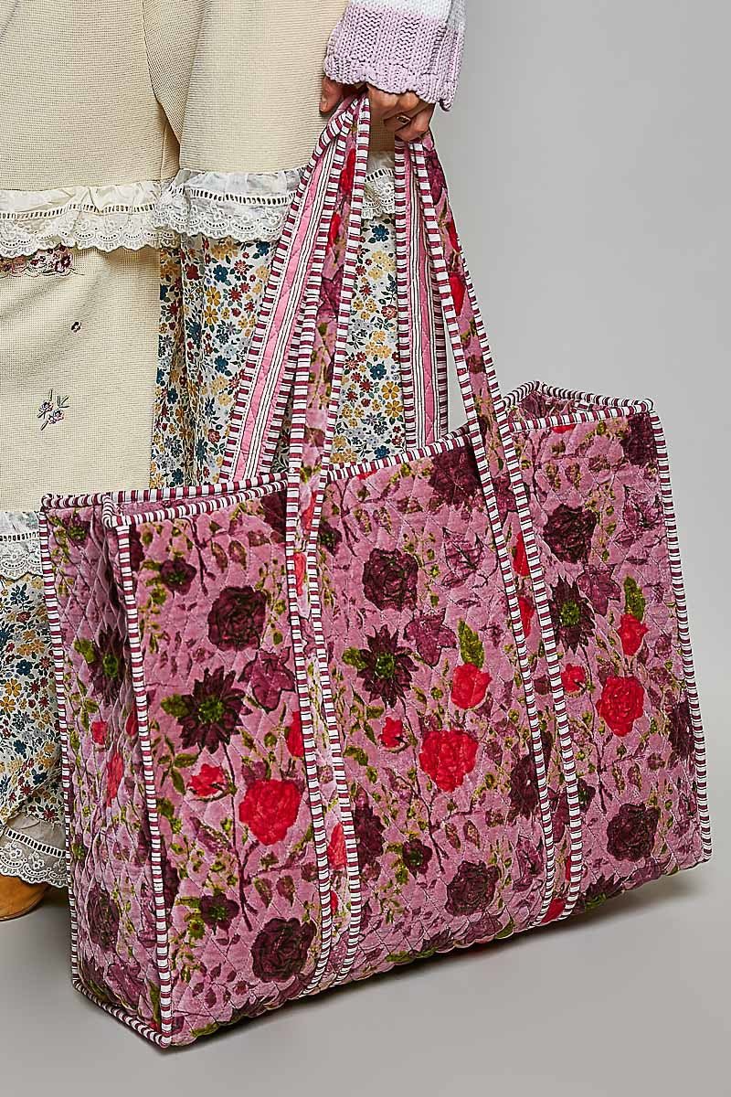 Mercantile Quilted Velvet Tote - Westly