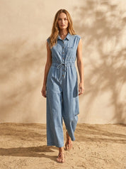 Mercer Denim Button - Up Jumpsuit - Westly