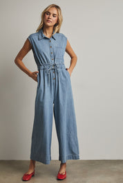 Mercer Denim Button - Up Jumpsuit - Westly