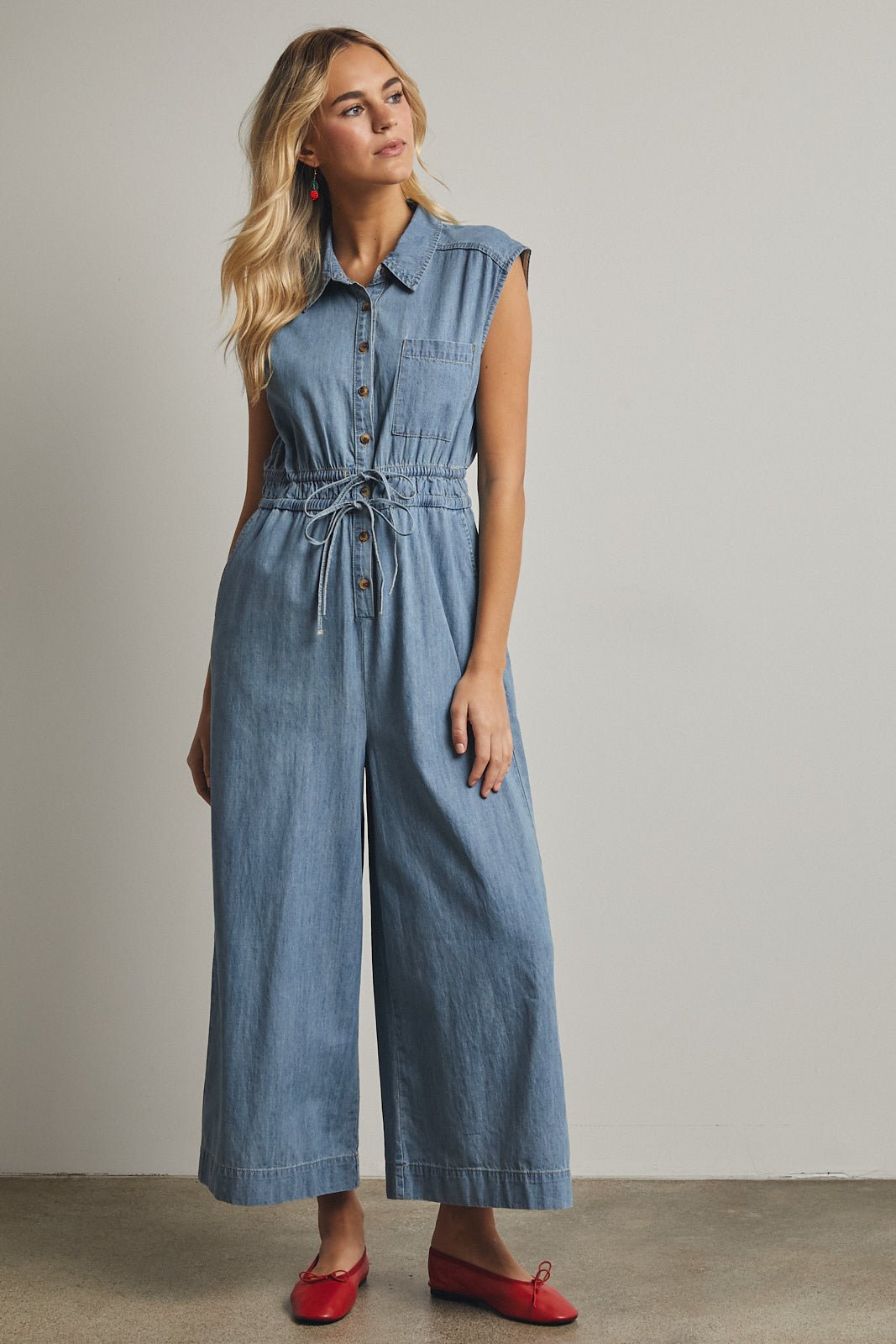Mercer Denim Button - Up Jumpsuit - Westly