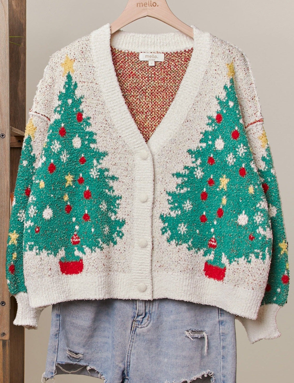 Merry Pine V-Neck Knit Cardigan - Westly