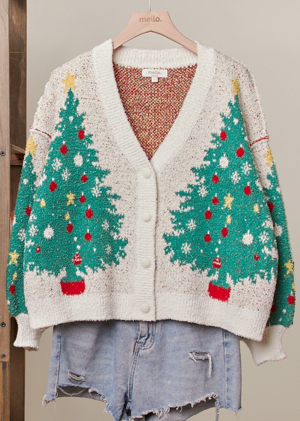 Merry Pine V-Neck Knit Cardigan - Westly