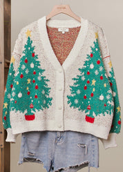 Merry Pine V-Neck Knit Cardigan - Westly