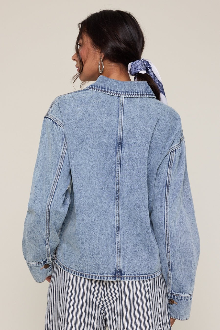 Mesa Collared Denim Top - Westly
