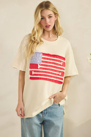 Mia American Flag Mineral Wash Top - Westly
