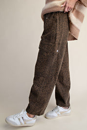 Mick Leopard Print Washed Twill Pants - Westly