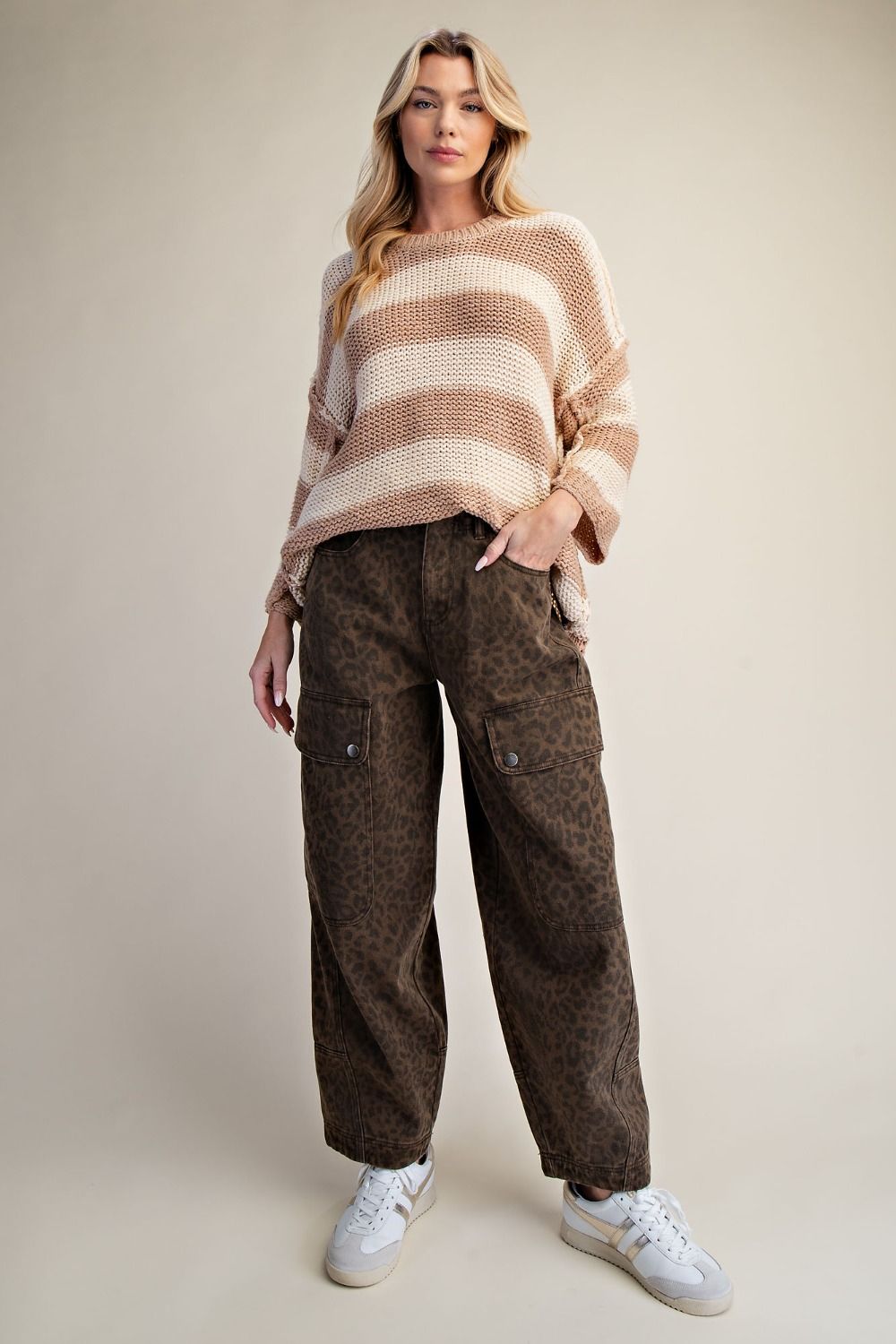 Mick Leopard Print Washed Twill Pants - Westly
