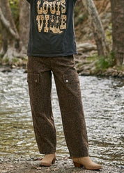 Mick Leopard Print Washed Twill Pants - Westly