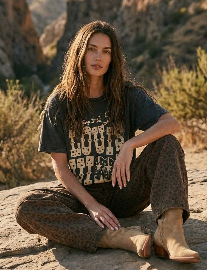 Mick Leopard Print Washed Twill Pants - Westly