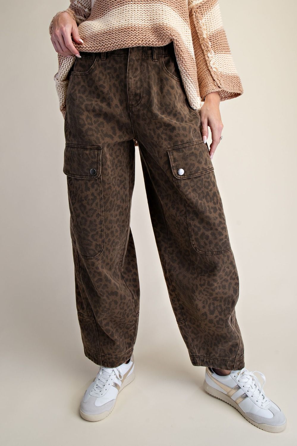 Mick Leopard Print Washed Twill Pants - Westly