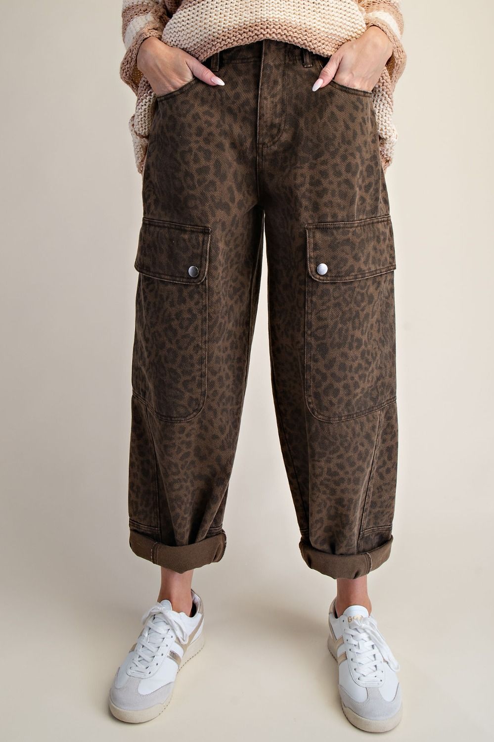 Mick Leopard Print Washed Twill Pants - Westly