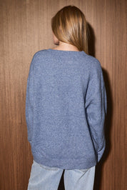 Midnight Delivery Santa Sleigh Knit Sweater in Dusty Blue — product photo 02