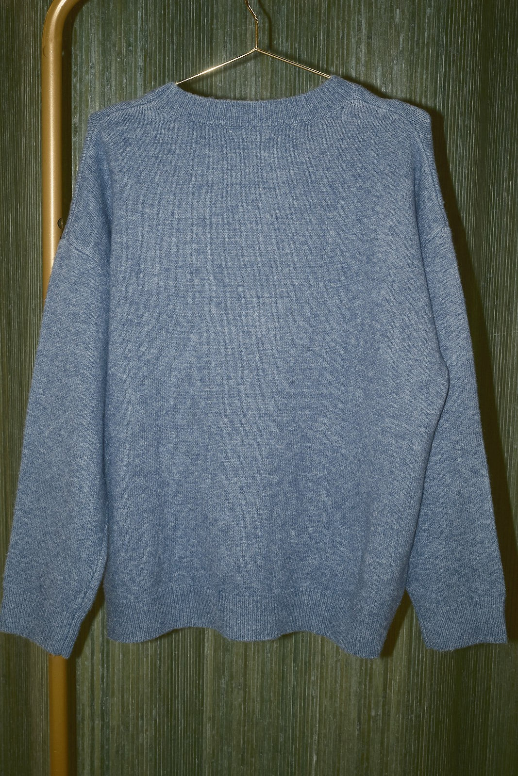 Midnight Delivery Santa Sleigh Knit Sweater in Dusty Blue — product photo 04