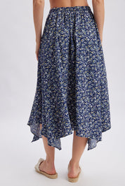 Midnight Meadow Handkerchief Midi Skirt - Westly