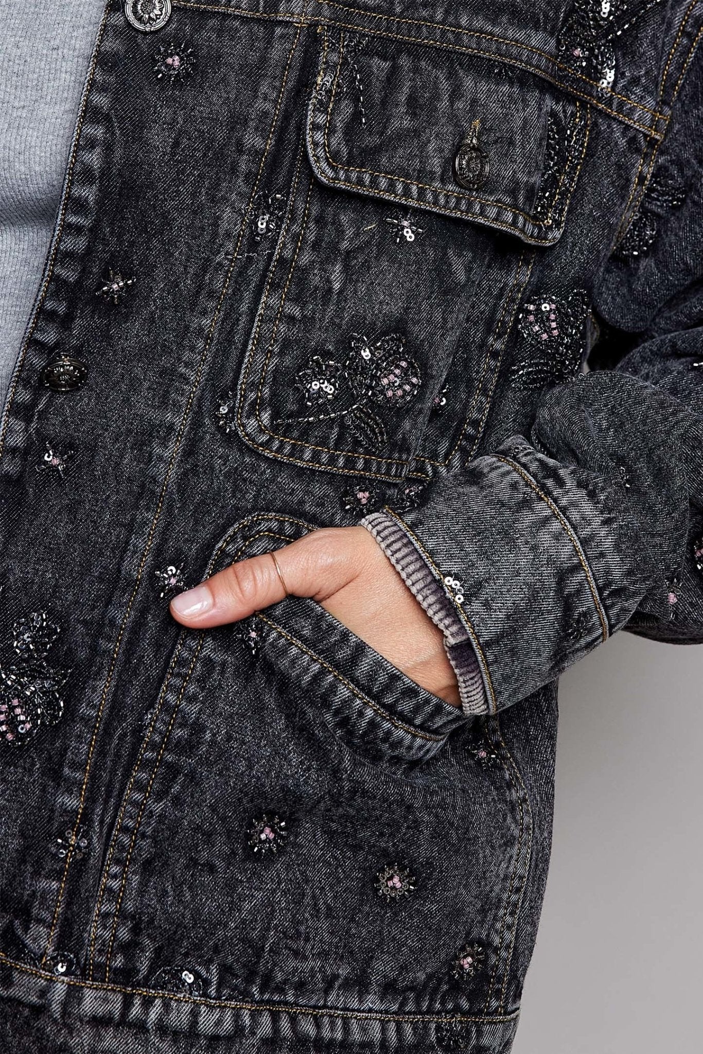 Midnight Rambler Embellished Denim Jacket - Westly