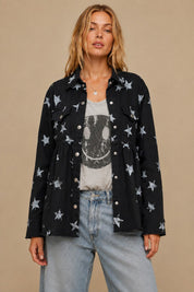 Midnight Rodeo Peplum Denim Shacket - Westly