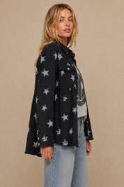 Midnight Rodeo Peplum Denim Shacket - Westly