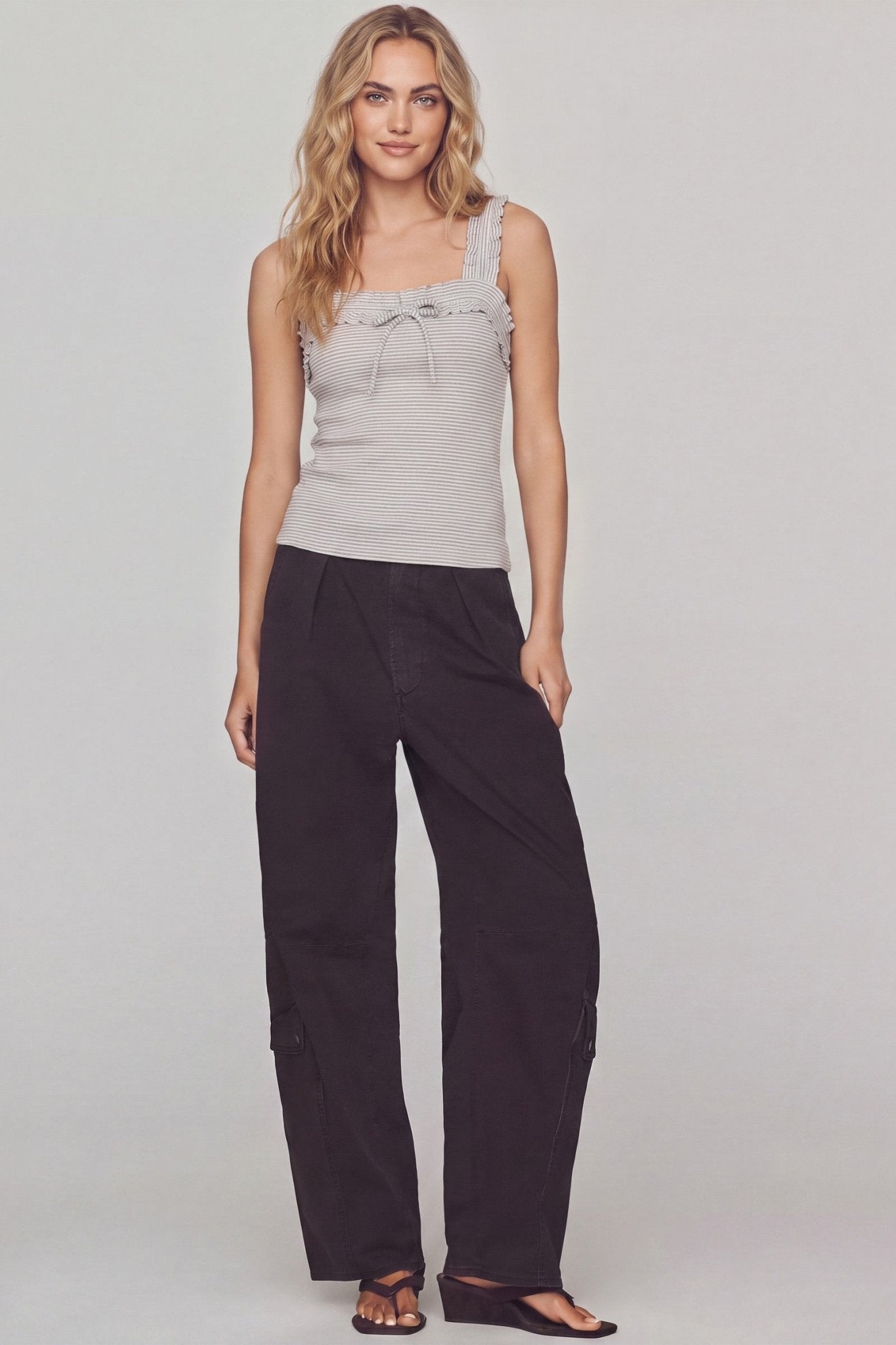 Miette Pinstripe Bow Tank - Westly