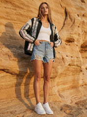 Milo Lace Accent Knit Zip Cardigan - Westly