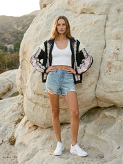 Milo Lace Accent Knit Zip Cardigan - Westly