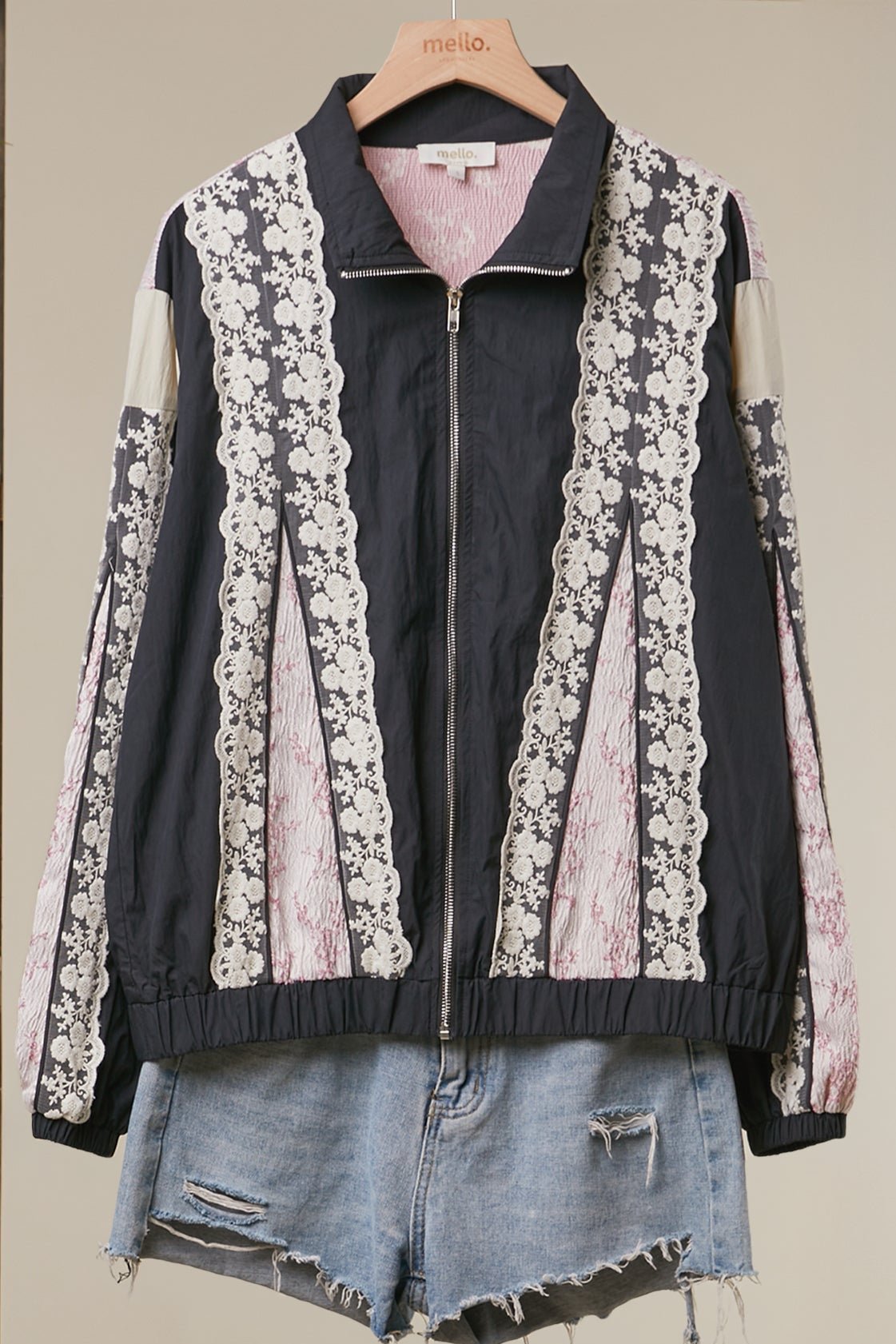 Milo Lace Accent Knit Zip Cardigan - Westly
