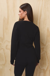 Minette Slit Hem Cardigan - Black