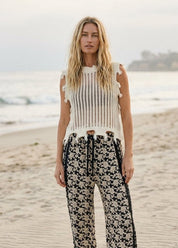 Mira Distressed Crochet Sweater Vest - Westly