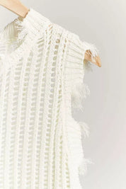 Mira Distressed Crochet Sweater Vest - Westly