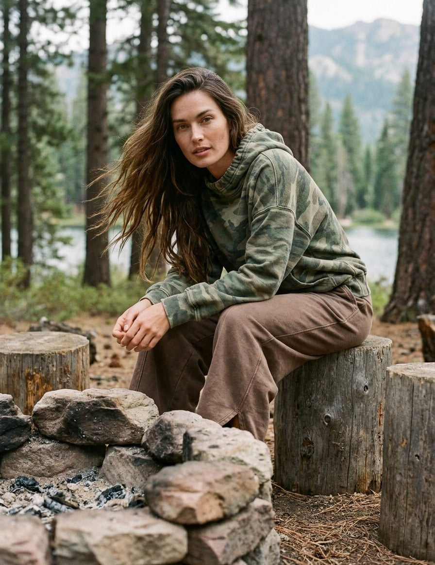 Mirabelle Camo Oversized French Cotton Terry Hoodie - Westly