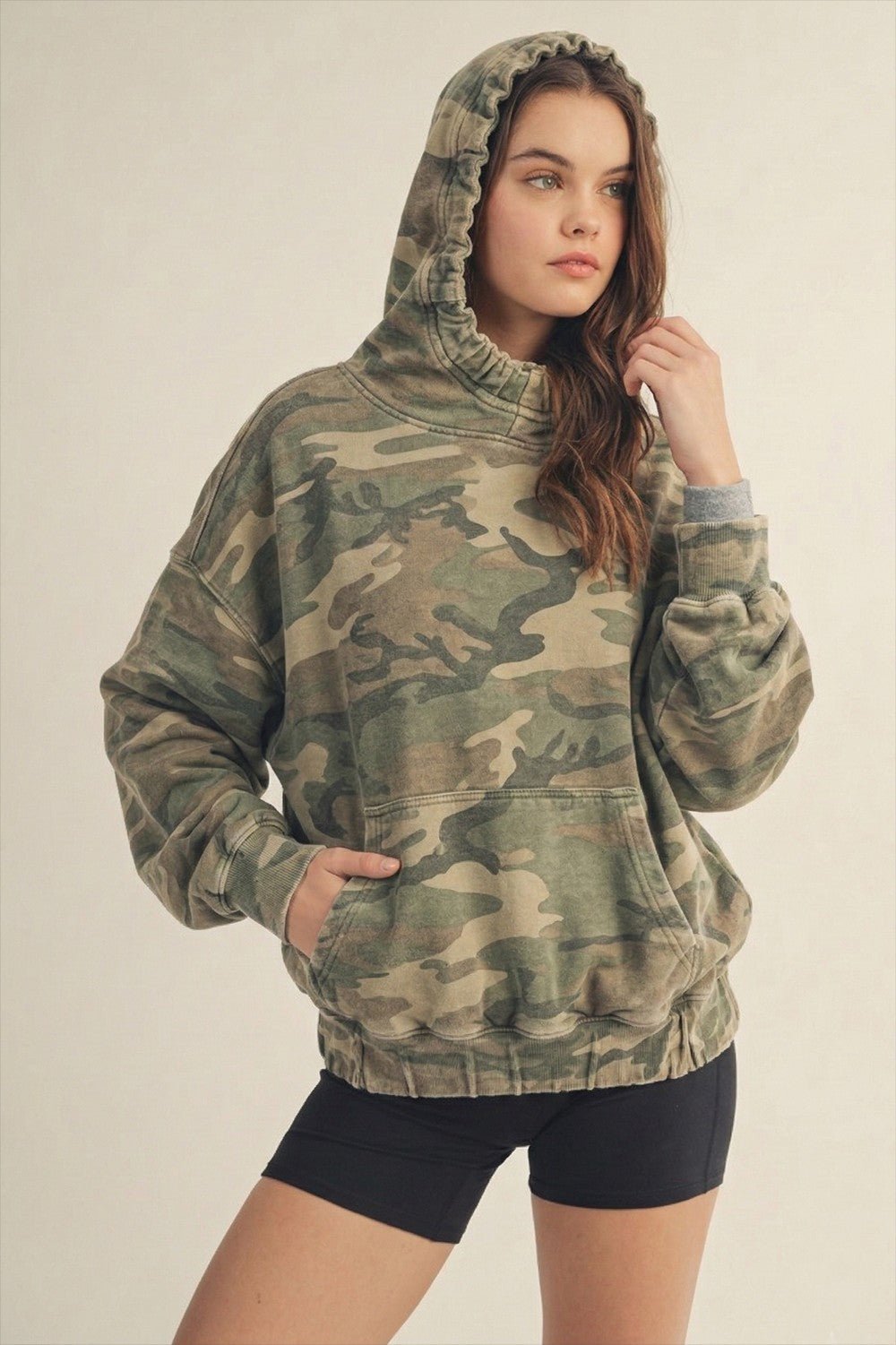 Mirabelle Camo Oversized French Cotton Terry Hoodie - Westly