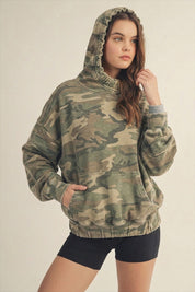 Mirabelle Camo Oversized French Cotton Terry Hoodie - Westly