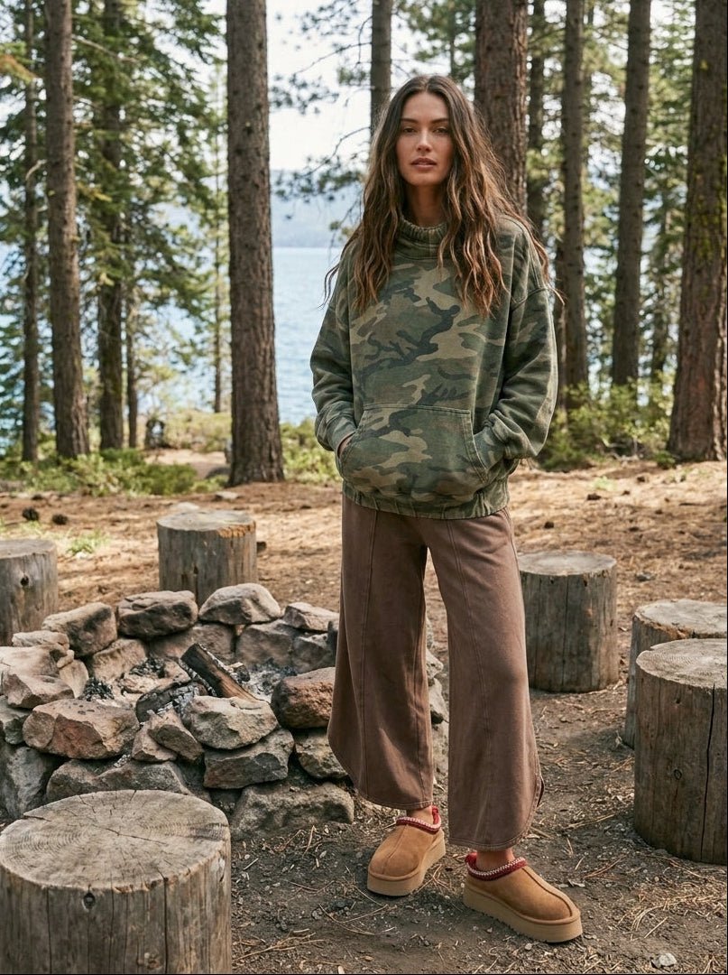 Mirabelle Camo Oversized French Cotton Terry Hoodie - Westly