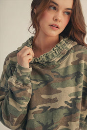 Mirabelle Camo Oversized French Cotton Terry Hoodie - Westly