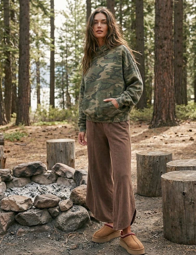 Mirabelle Camo Oversized French Cotton Terry Hoodie - Westly
