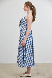Misha Tie - Front Gingham Midi Dress - Westly