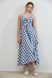 Misha Tie - Front Gingham Midi Dress - Westly