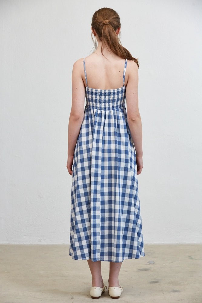 Misha Tie - Front Gingham Midi Dress - Westly