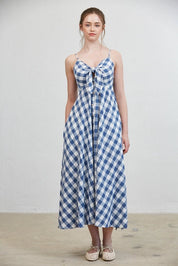 Misha Tie - Front Gingham Midi Dress - Westly