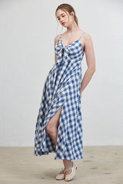 Misha Tie - Front Gingham Midi Dress - Westly