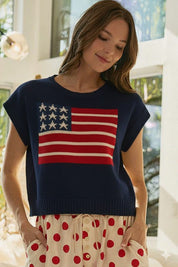 Miss Americana American Flag Knit Pullover - Westly