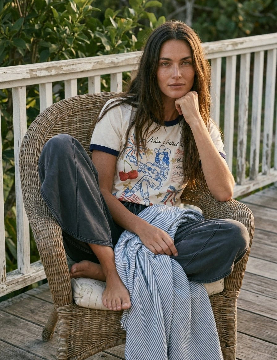 Miss United States Vintage Ringer Graphic Tee - Westly