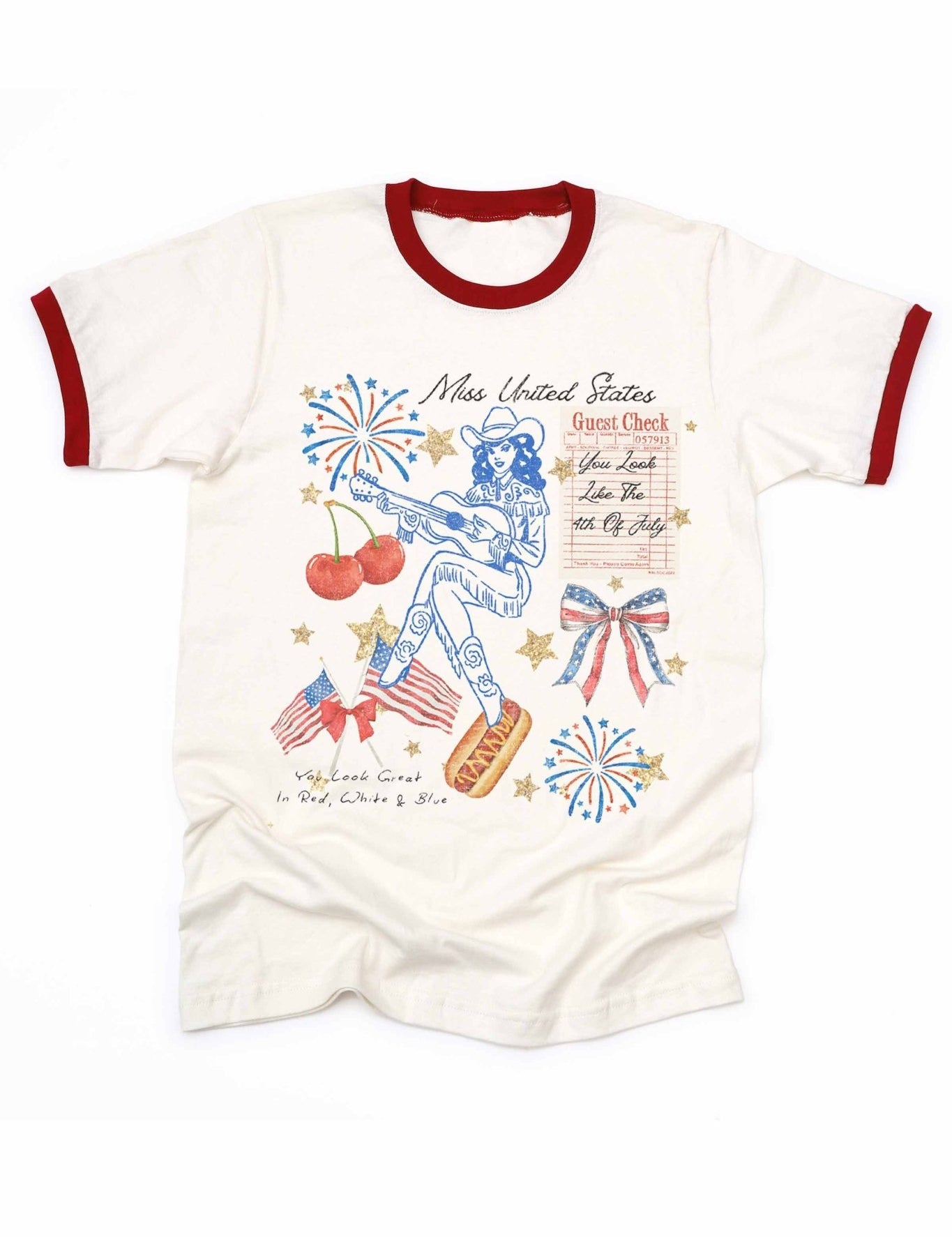 Miss United States Vintage Ringer Graphic Tee - Westly