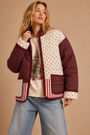 Mix & Mingle Patchwork Quilted Puffer Jacket - Westly