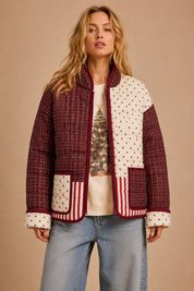 Mix & Mingle Patchwork Quilted Puffer Jacket - Westly
